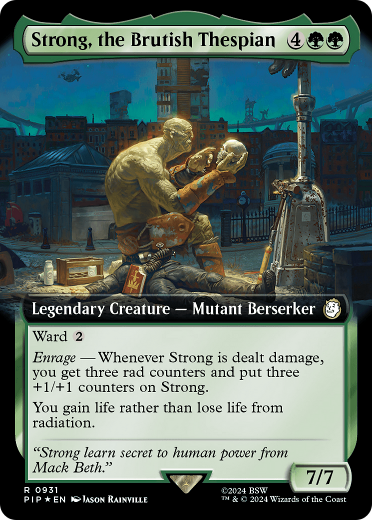 Strong, the Brutish Thespian (Extended Art) (Surge Foil) [Fallout] | Dumpster Cat Games