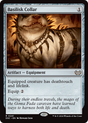 Basilisk Collar [Duskmourn: House of Horror Commander] | Dumpster Cat Games