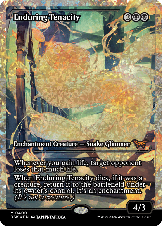 Enduring Tenacity (Japan Showcase Fracture Foil) [Duskmourn: House of Horror] | Dumpster Cat Games