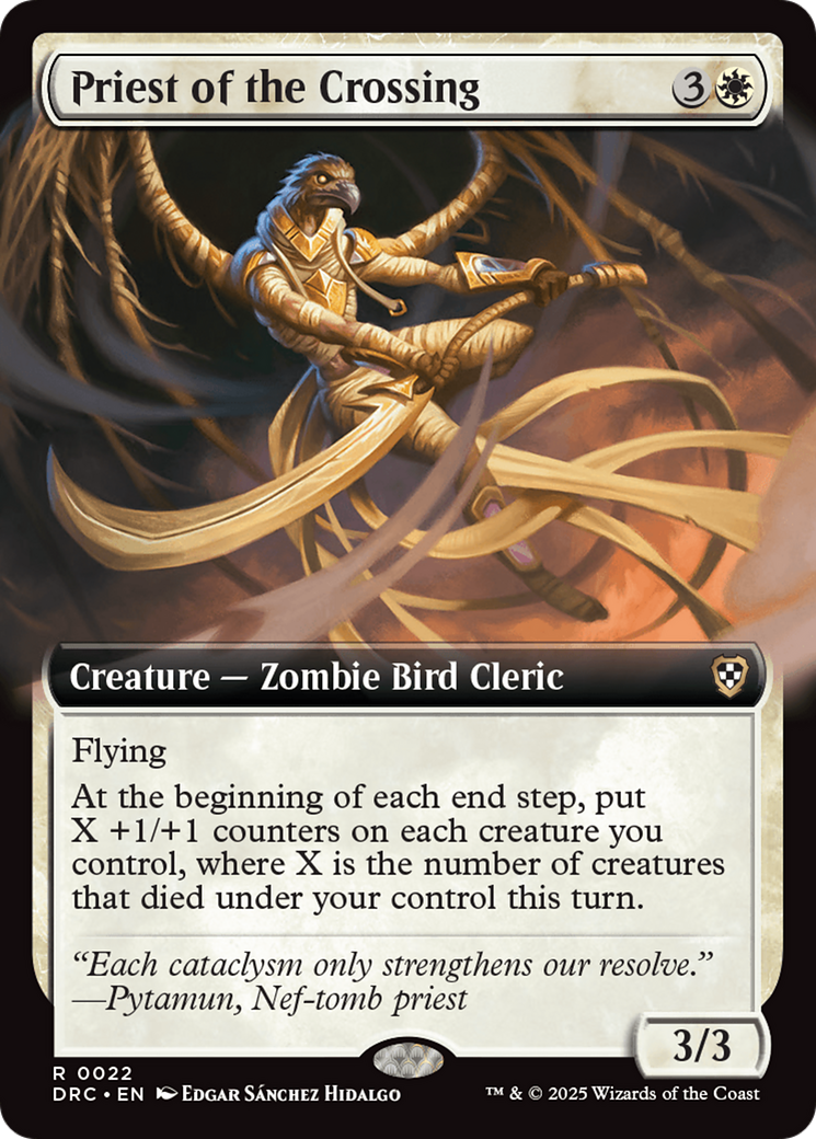 Priest of the Crossing (Extended Art) [Aetherdrift Commander] | Dumpster Cat Games