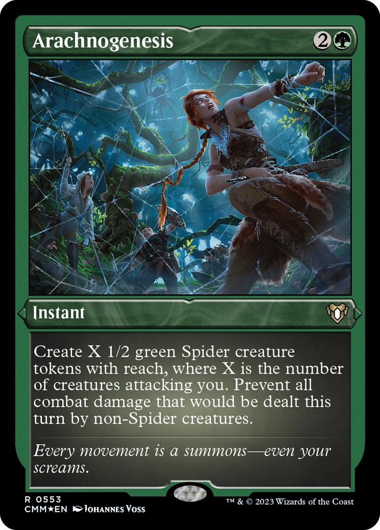 Arachnogenesis (Foil Etched) [Commander Masters] | Dumpster Cat Games