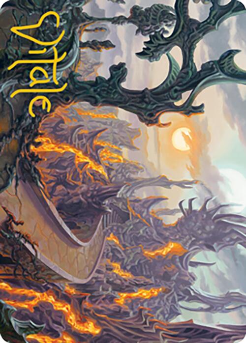 Drossforge Bridge Art Card (Gold-Stamped Signature) [Modern Horizons 2 Art Series] | Dumpster Cat Games