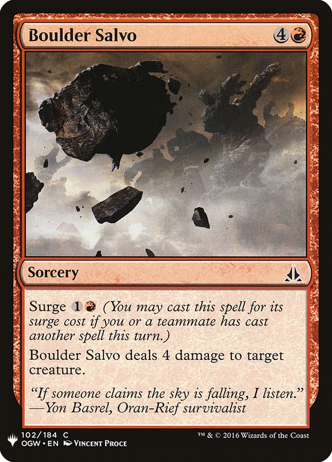 Boulder Salvo [Mystery Booster] | Dumpster Cat Games