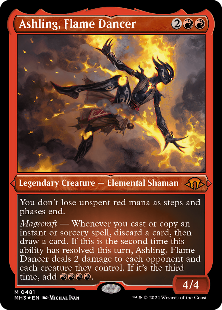 Ashling, Flame Dancer (Foil Etched) [Modern Horizons 3] | Dumpster Cat Games