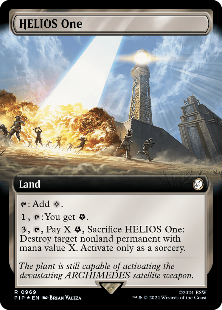HELIOS One (Extended Art) (Surge Foil) [Fallout] | Dumpster Cat Games