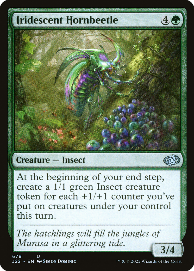 Iridescent Hornbeetle [Jumpstart 2022] | Dumpster Cat Games