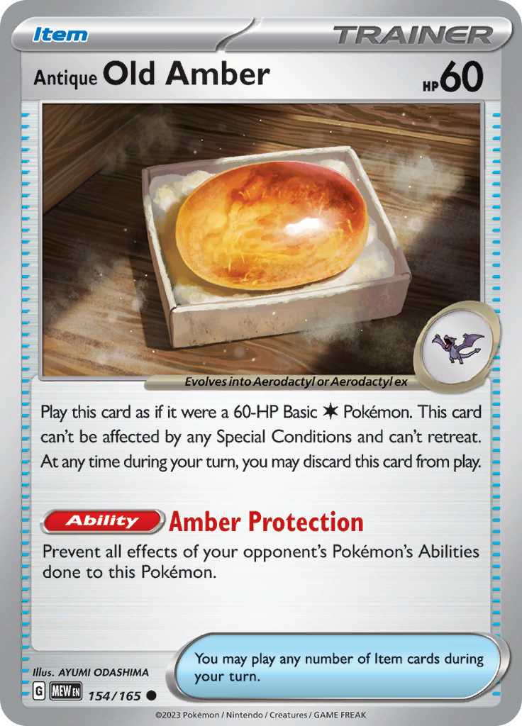 Antique Old Amber (154/165) [Scarlet & Violet 151] | Dumpster Cat Games