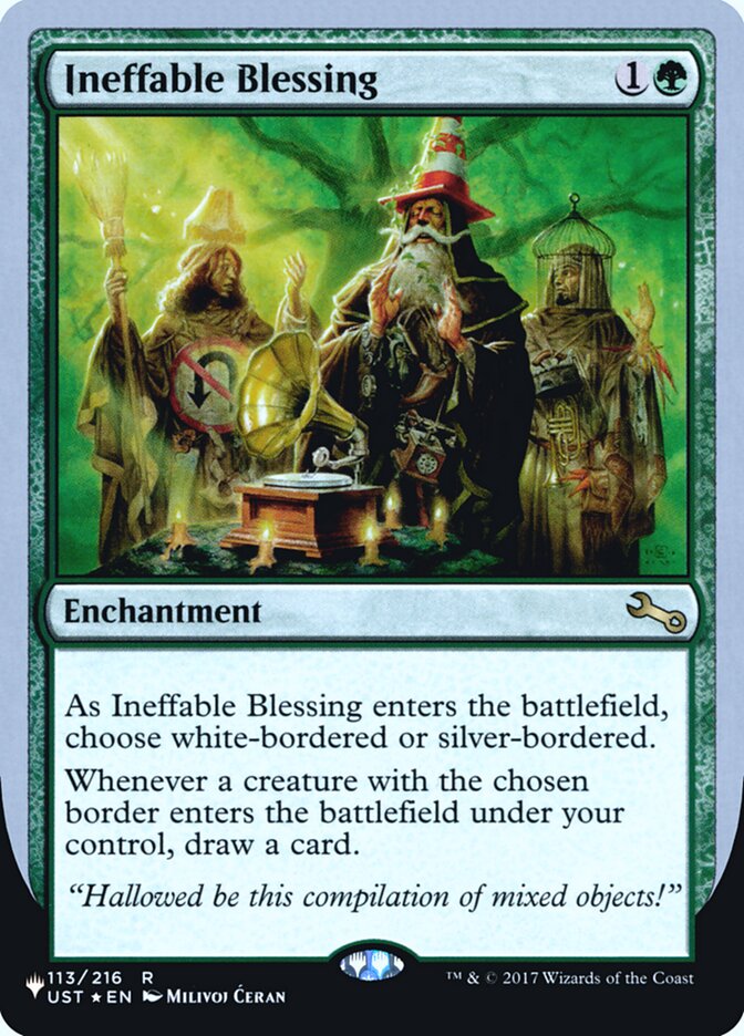 Ineffable Blessing (Bordered) (Unfinity Foil Edition) [The List] | Dumpster Cat Games