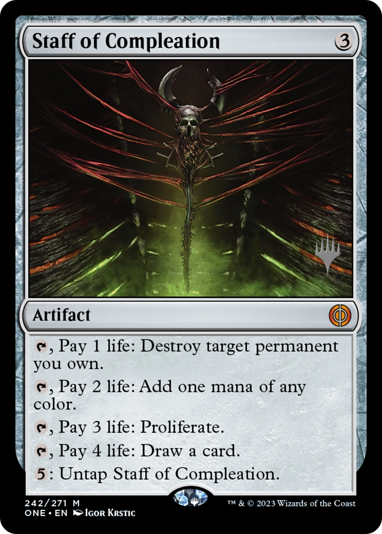 Staff of Compleation (Promo Pack) [Phyrexia: All Will Be One Promos] | Dumpster Cat Games