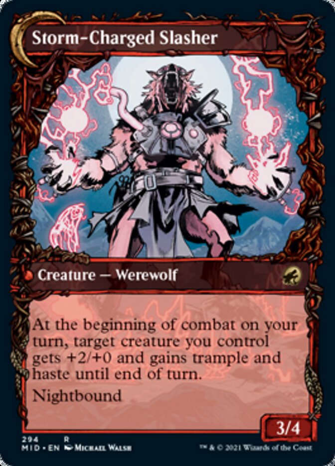 Reckless Stormseeker // Storm-Charged Slasher (Showcase Equinox) [Innistrad: Midnight Hunt] | Dumpster Cat Games