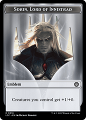 Emblem - Sorin, Lord of Innistrad // Vampire (0004) Double-Sided Token [The Lost Caverns of Ixalan Commander Tokens] | Dumpster Cat Games