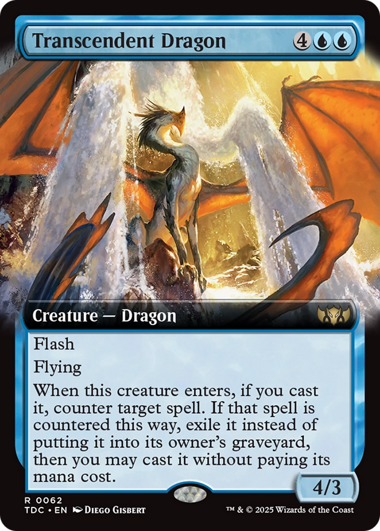 Transcendent Dragon (Extended Art) [Tarkir: Dragonstorm Commander] | Dumpster Cat Games