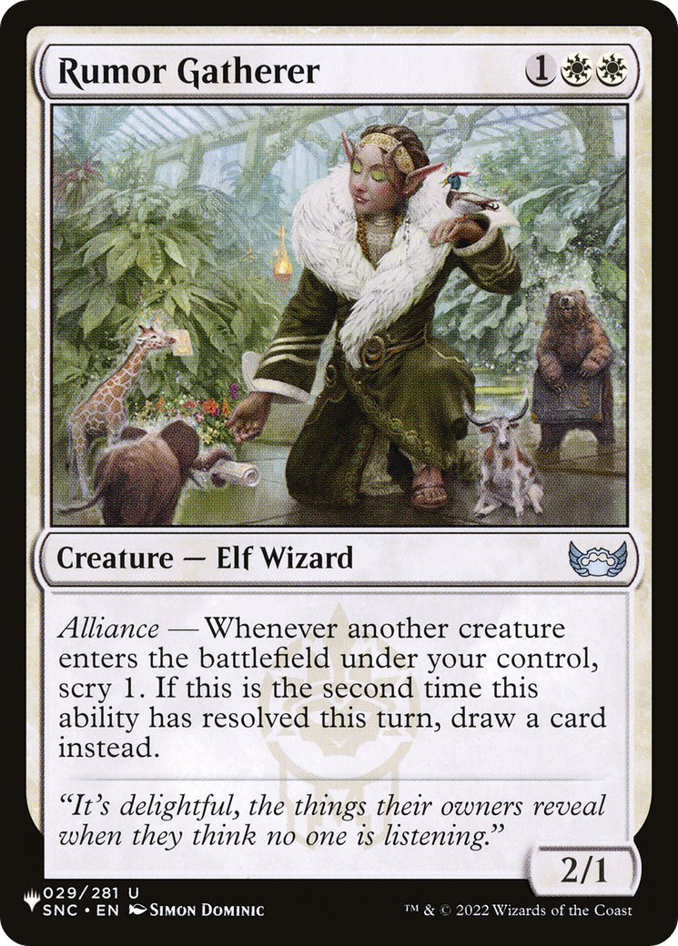 Rumor Gatherer [The List] | Dumpster Cat Games