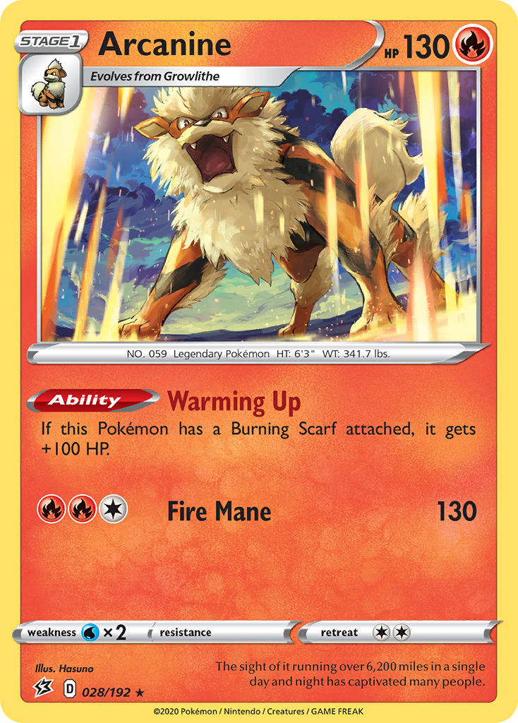 Arcanine (028/192) [Sword & Shield: Rebel Clash] | Dumpster Cat Games