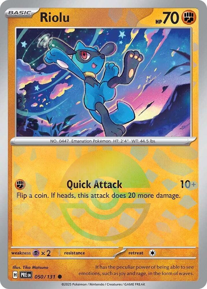 Riolu (050/131) (Poke Ball Pattern) [Scarlet & Violet: Prismatic Evolutions] | Dumpster Cat Games