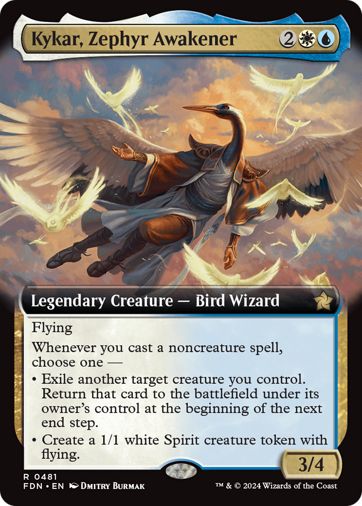 Kykar, Zephyr Awakener (Extended Art) [Foundations] | Dumpster Cat Games