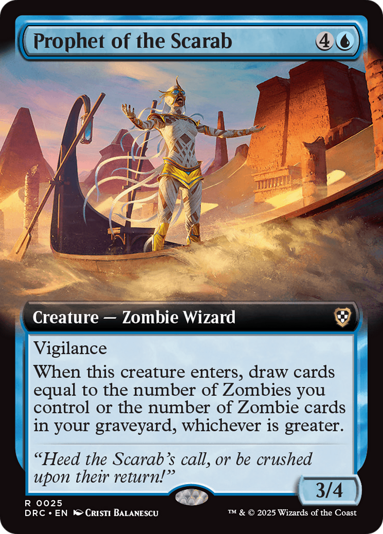 Prophet of the Scarab (Extended Art) [Aetherdrift Commander] | Dumpster Cat Games