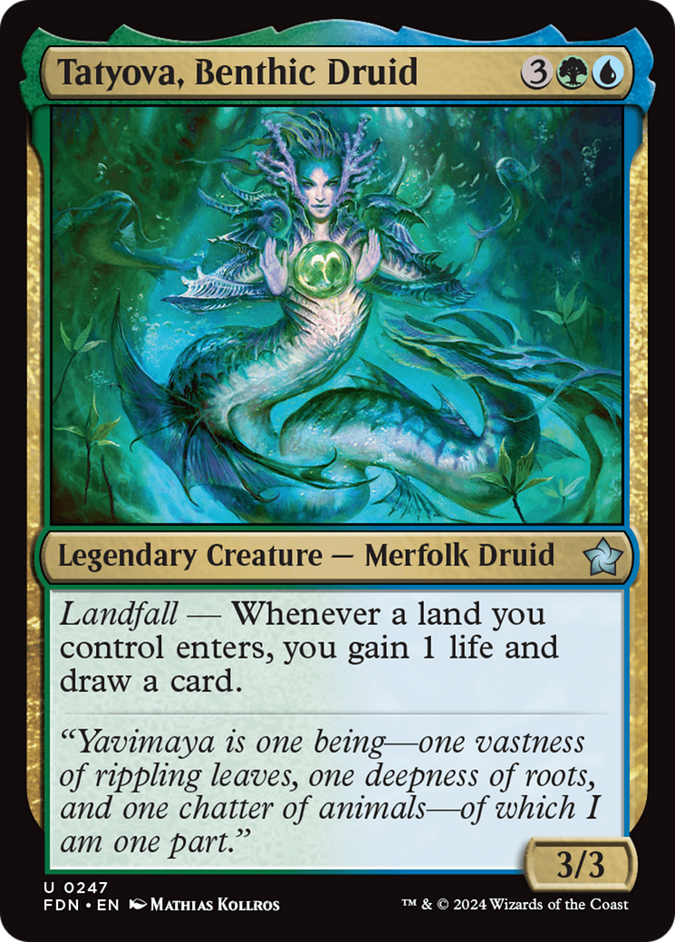 Tatyova, Benthic Druid [Foundations] | Dumpster Cat Games