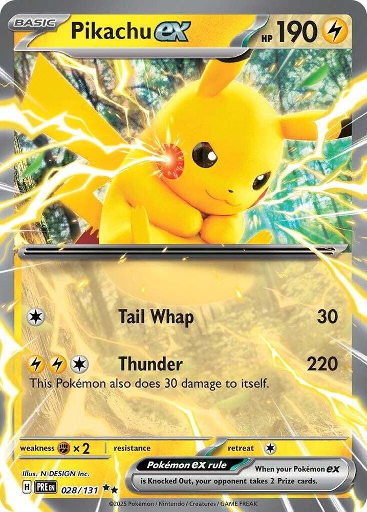 Pikachu ex (028/131) [Scarlet & Violet: Prismatic Evolutions] | Dumpster Cat Games