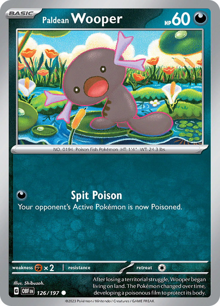 Paldean Wooper (126/197) [Scarlet & Violet: Obsidian Flames] | Dumpster Cat Games