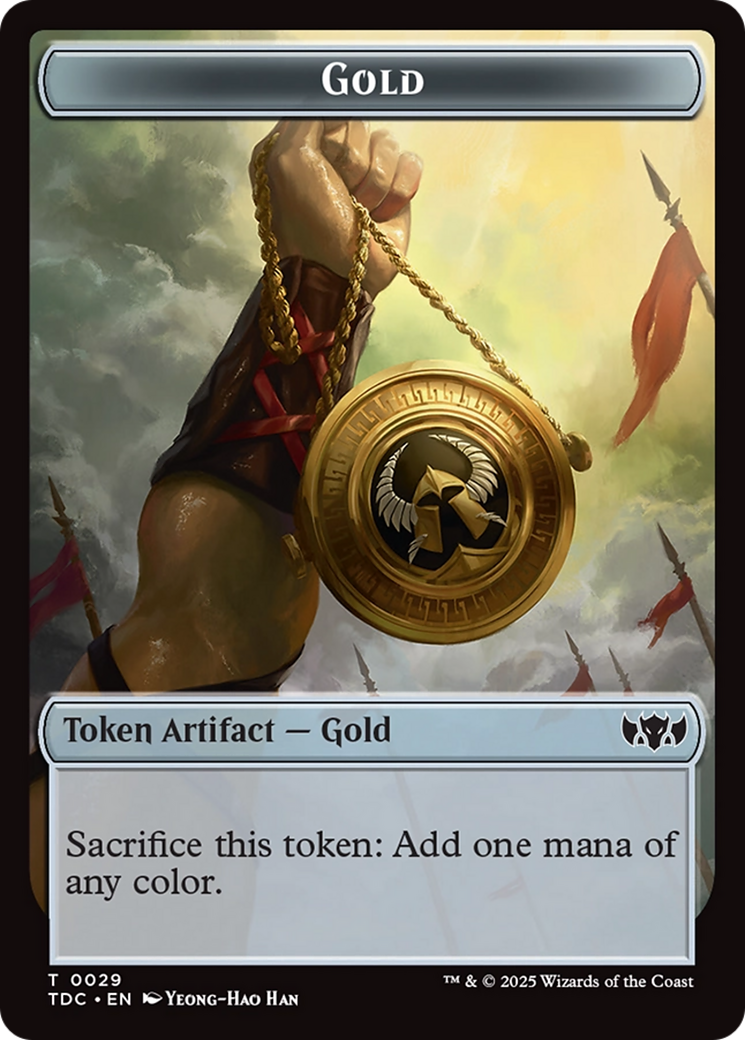 Elemental (0016) // Gold Double-Sided Token [Tarkir: Dragonstorm Commander Tokens] | Dumpster Cat Games