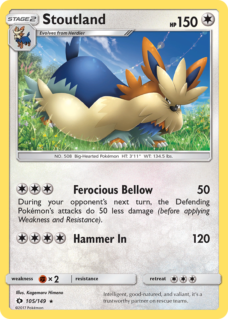 Stoutland (105/149) [Sun & Moon: Base Set] | Dumpster Cat Games