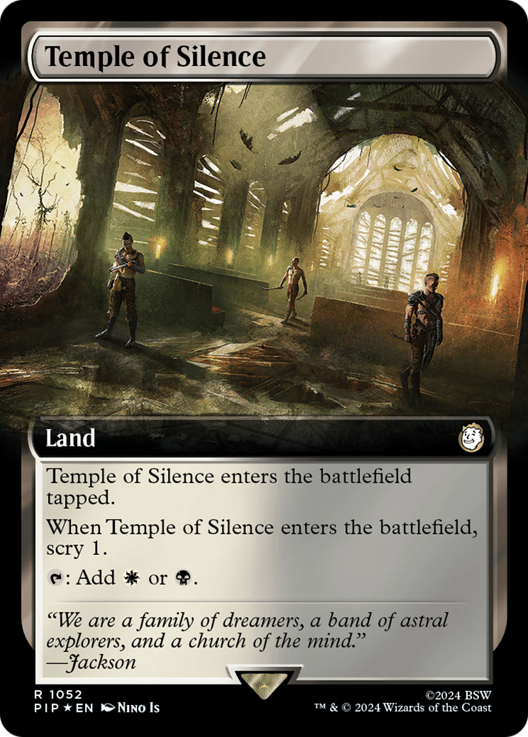 Temple of Silence (Extended Art) (Surge Foil) [Fallout] | Dumpster Cat Games
