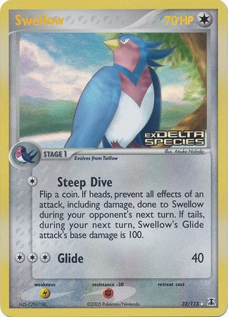 Swellow (32/113) (Stamped) [EX: Delta Species] | Dumpster Cat Games