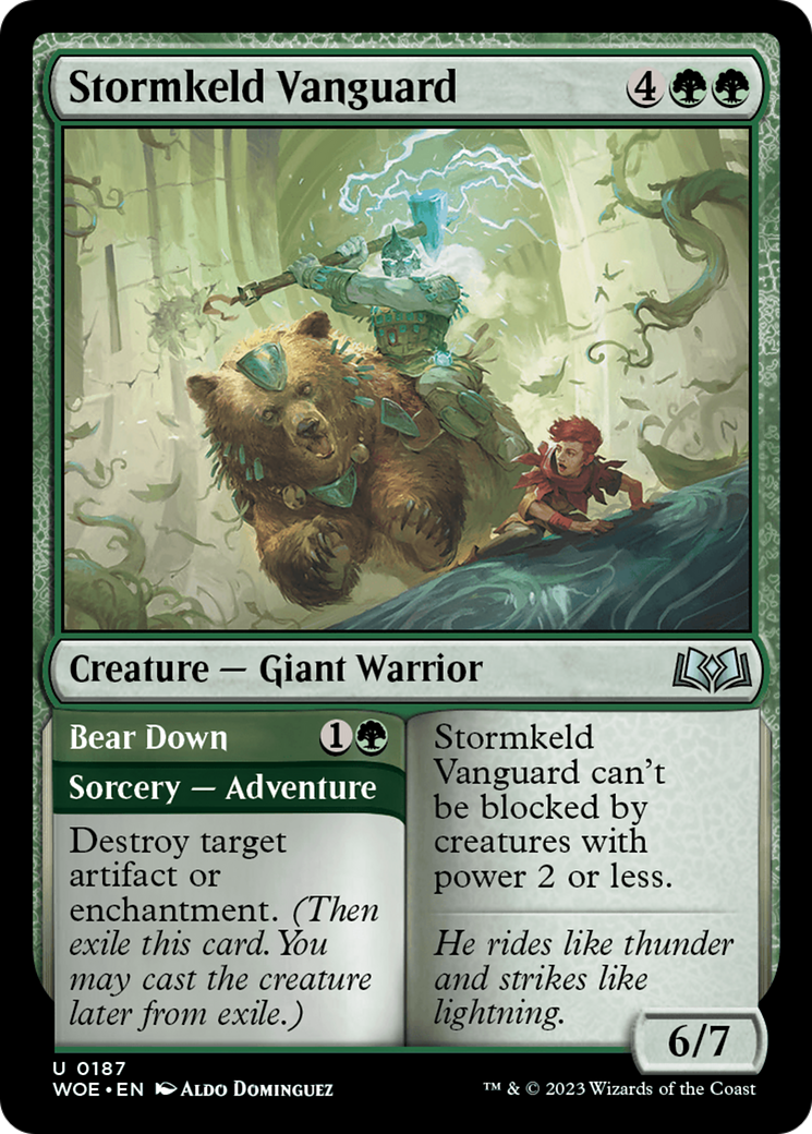 Stormkeld Vanguard // Bear Down [Wilds of Eldraine] | Dumpster Cat Games