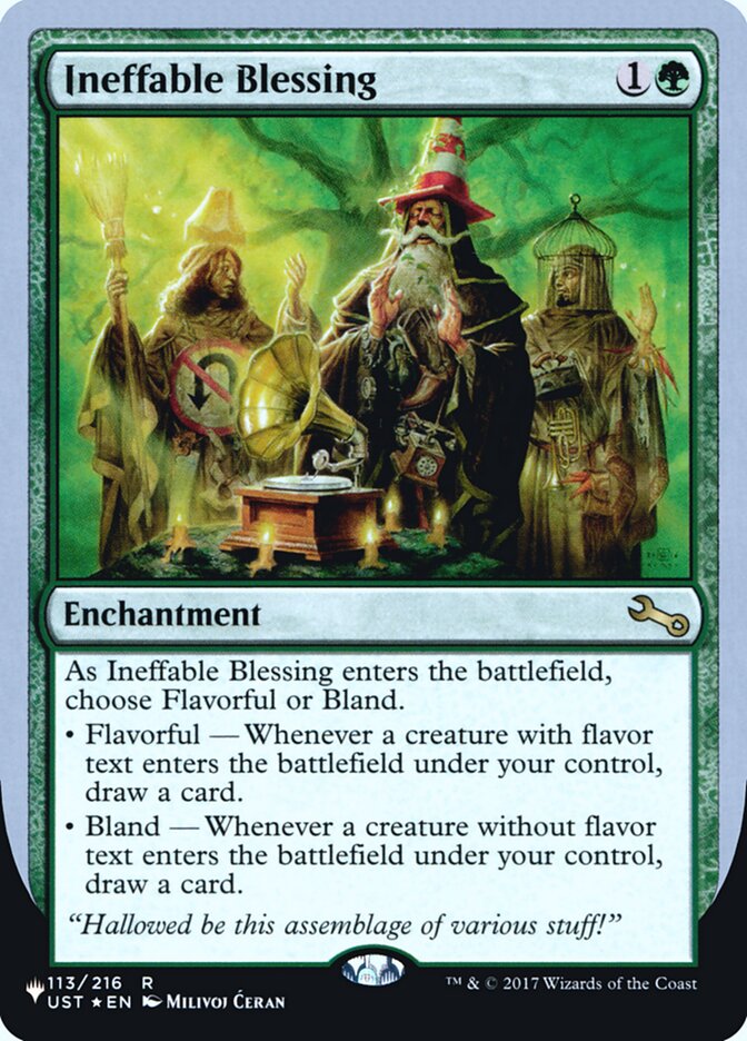 Ineffable Blessing (Flavorful) (Unfinity Foil Edition) [The List] | Dumpster Cat Games