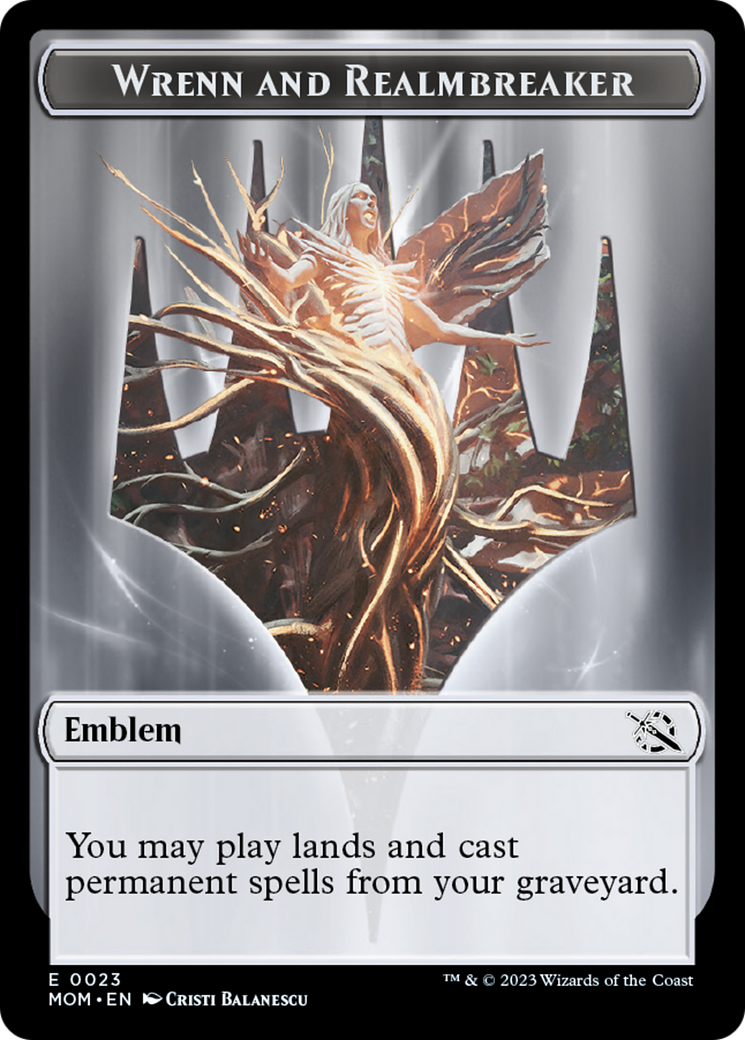 Wrenn and Realmbreaker Emblem [March of the Machine Tokens] | Dumpster Cat Games