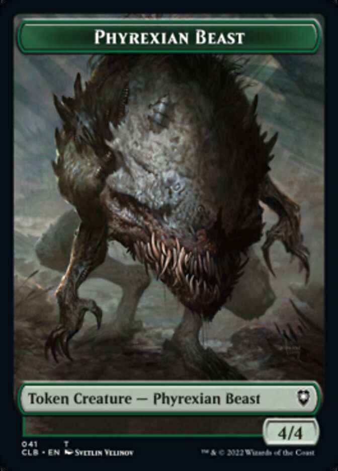 Phyrexian Beast // Wurm Double-Sided Token [Commander Legends: Battle for Baldur's Gate Tokens] | Dumpster Cat Games