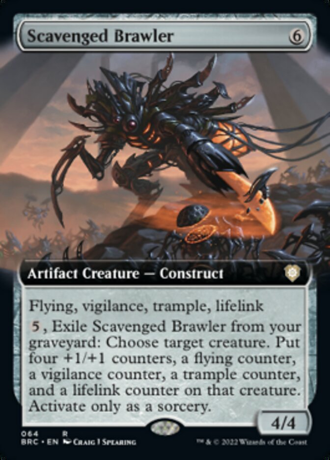 Scavenged Brawler (Extended Art) [The Brothers' War Commander] | Dumpster Cat Games