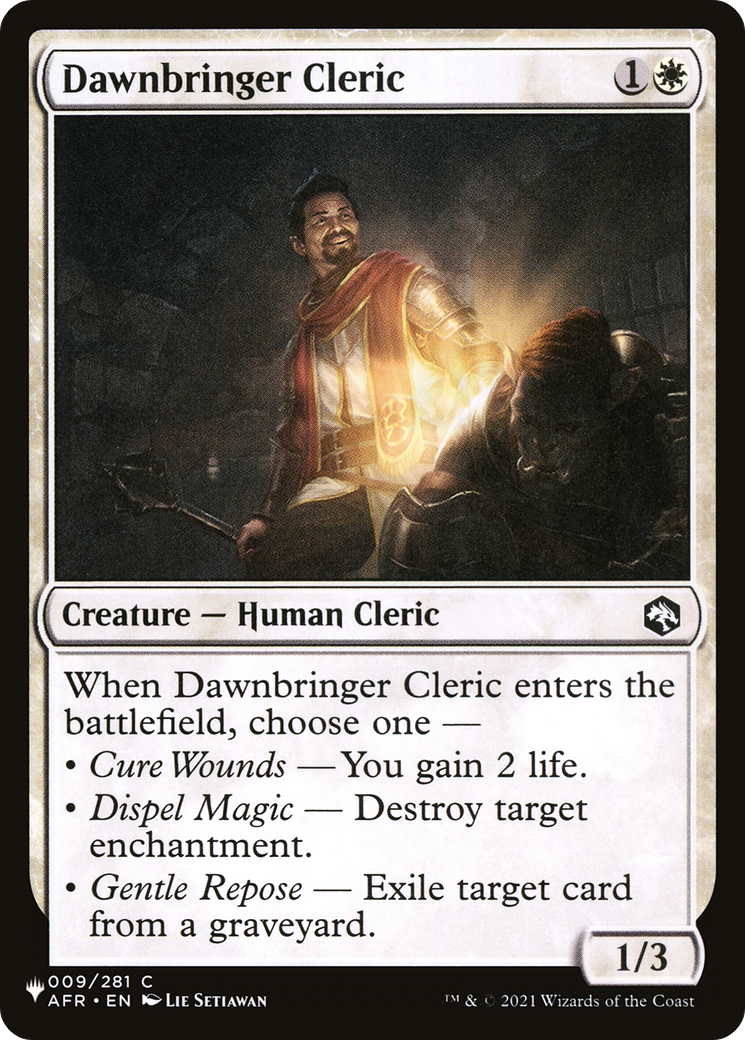 Dawnbringer Cleric [The List] | Dumpster Cat Games