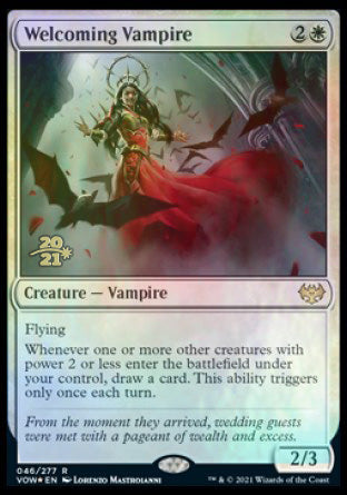 Welcoming Vampire [Innistrad: Crimson Vow Prerelease Promos] | Dumpster Cat Games