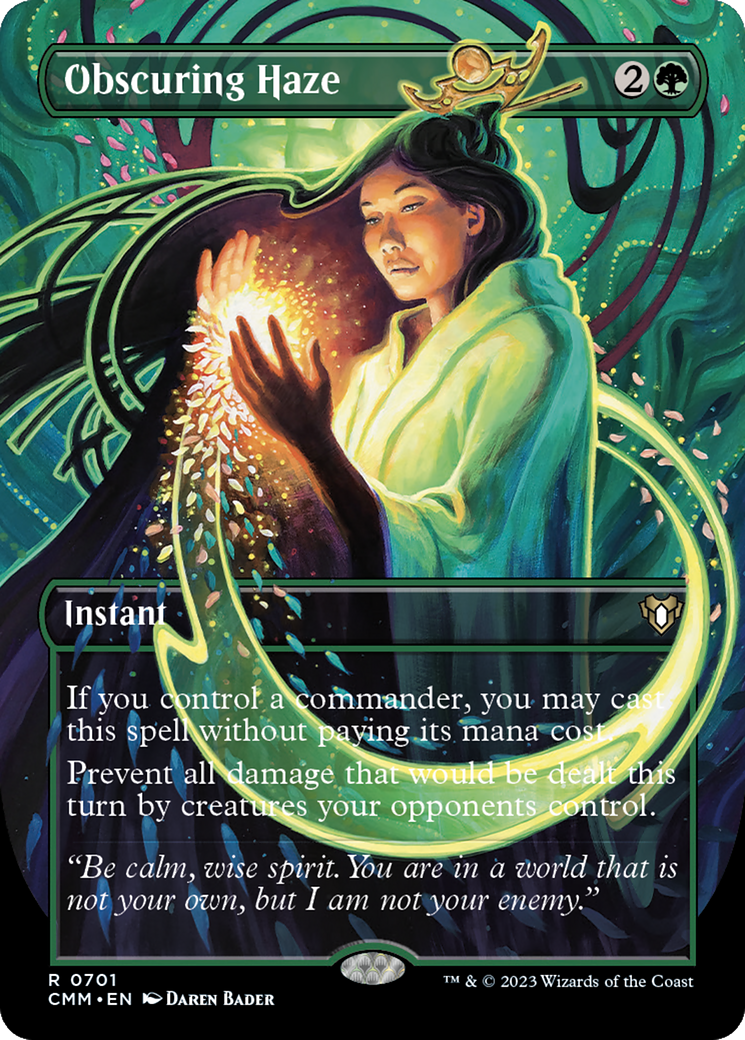 Obscuring Haze (Borderless Alternate Art) [Commander Masters] | Dumpster Cat Games