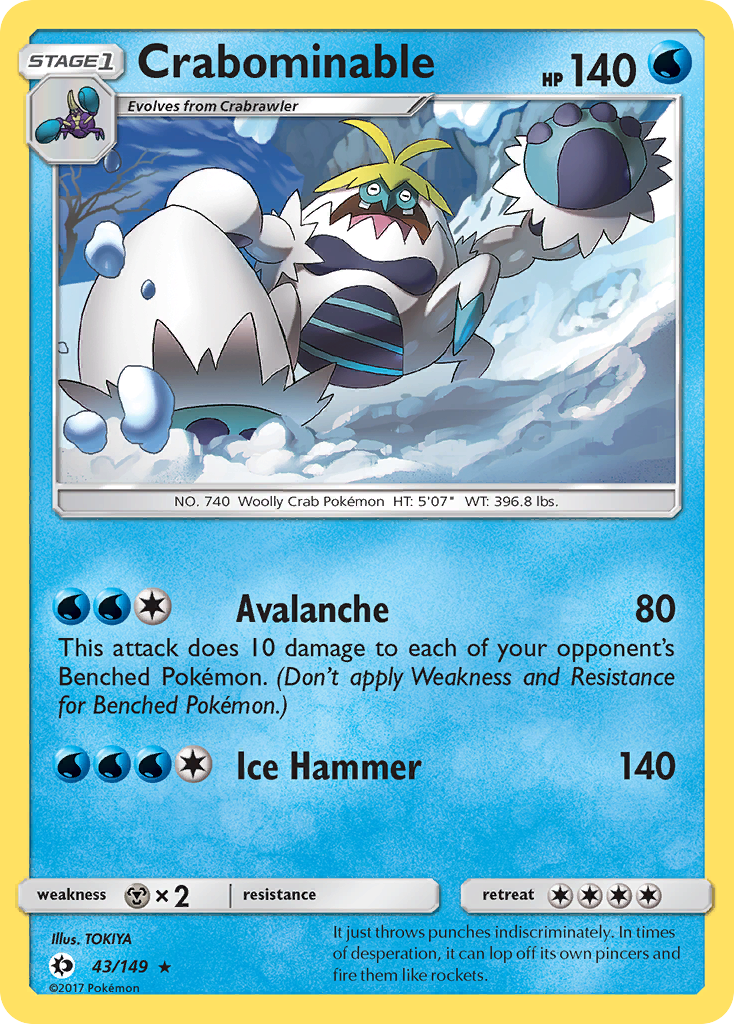 Crabominable (43/149) [Sun & Moon: Base Set] | Dumpster Cat Games