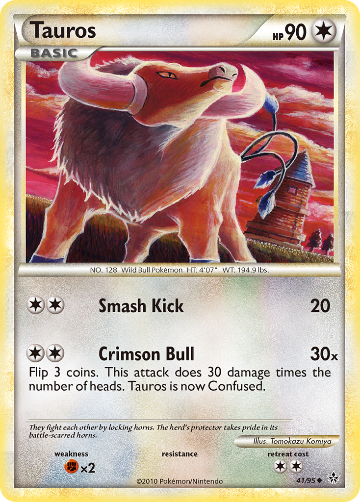 Tauros (41/95) [HeartGold & SoulSilver: Unleashed] | Dumpster Cat Games