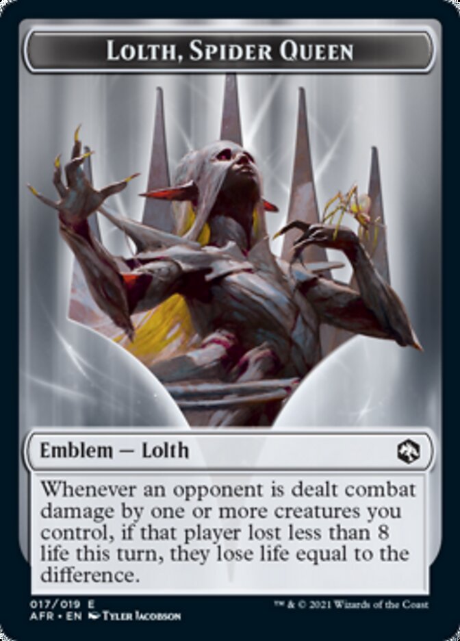 Wolf // Lolth, Spider Queen Emblem Double-Sided Token [Dungeons & Dragons: Adventures in the Forgotten Realms Tokens] | Dumpster Cat Games