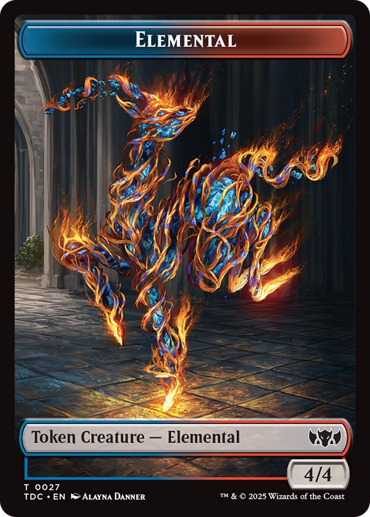 Elemental (0027) // Monk Double-Sided Token [Tarkir: Dragonstorm Commander Tokens] | Dumpster Cat Games