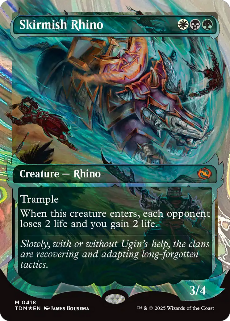 Skirmish Rhino (0418) (Showcase) (Halo Foil) [Tarkir: Dragonstorm] | Dumpster Cat Games