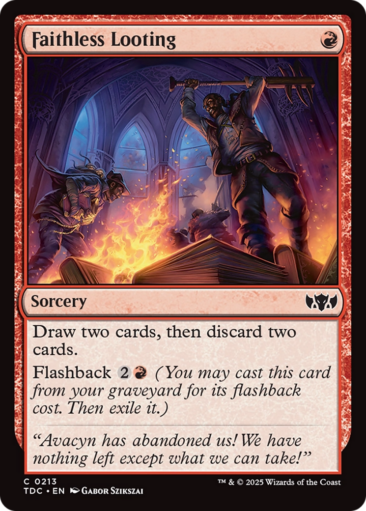 Faithless Looting [Tarkir: Dragonstorm Commander] | Dumpster Cat Games