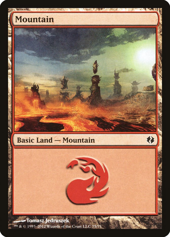 Mountain (75) [Duel Decks: Venser vs. Koth] | Dumpster Cat Games