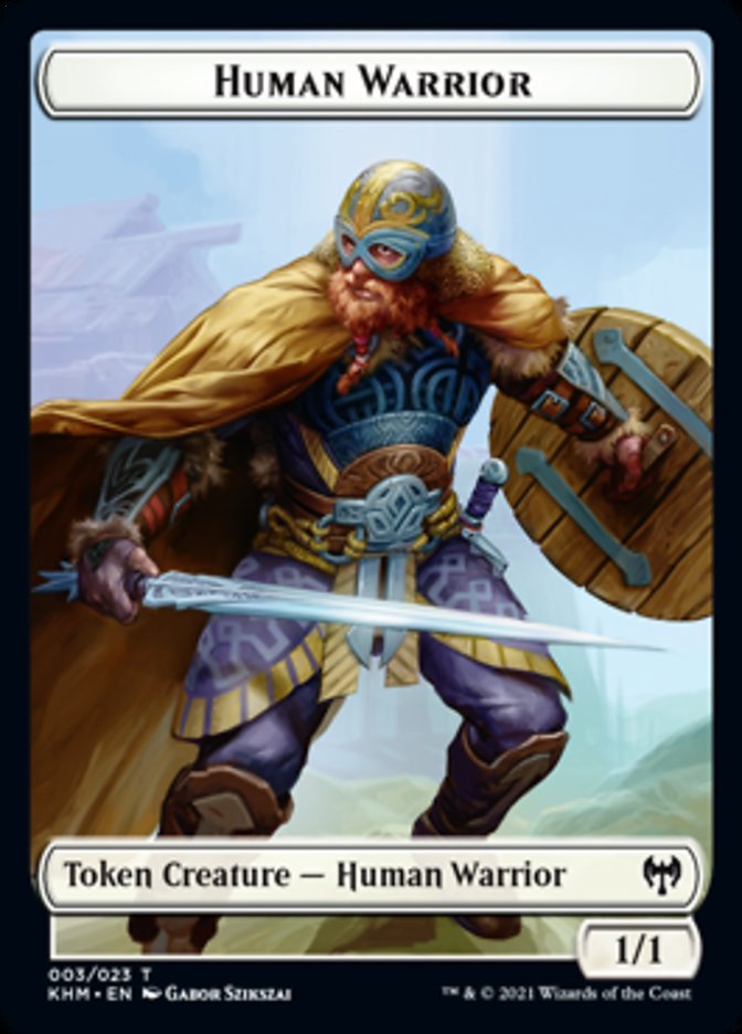 Human Warrior Token [Kaldheim Tokens] | Dumpster Cat Games
