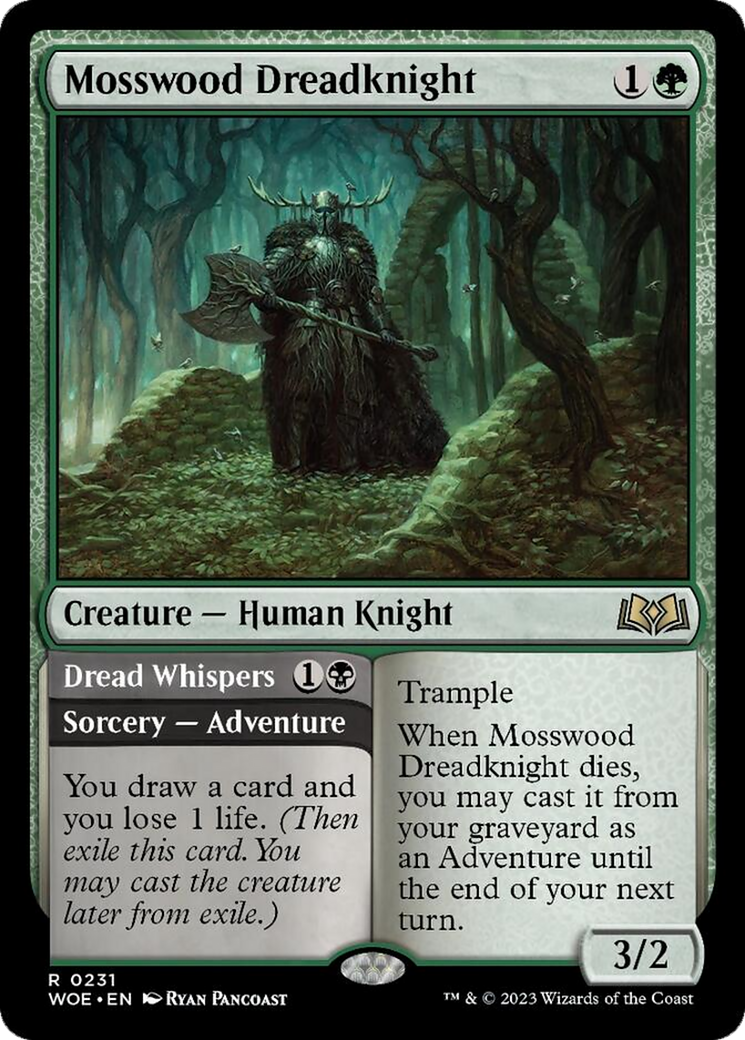 Mosswood Dreadknight // Dread Whispers [Wilds of Eldraine] | Dumpster Cat Games