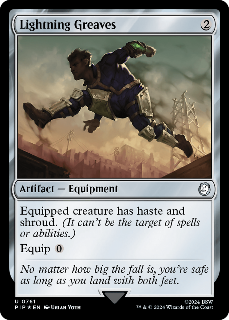 Lightning Greaves (Surge Foil) [Fallout] | Dumpster Cat Games