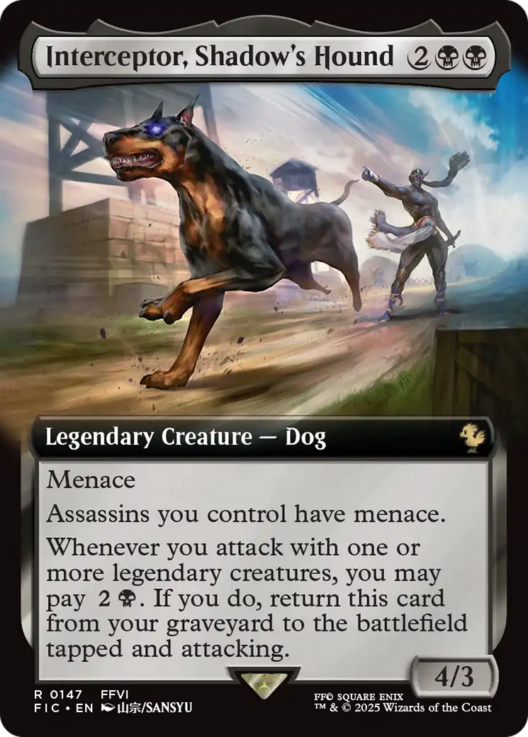 Interceptor, Shadow's Hound (Extended Art) [FINAL FANTASY Commander] | Dumpster Cat Games