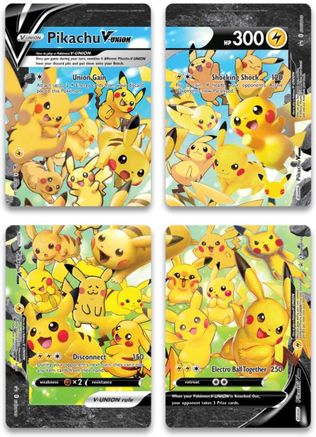 Pikachu V-UNION (Set of 4) [Sword & Shield: Black Star Promos] | Dumpster Cat Games