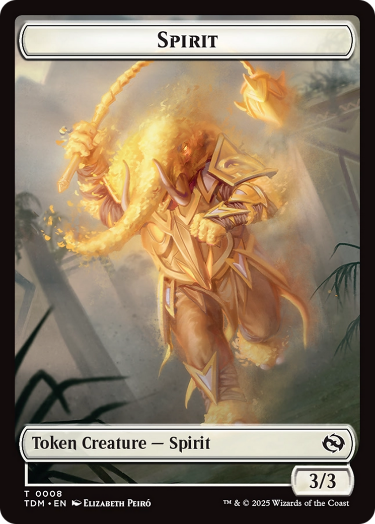 Spirit (0008) // Spirit (0009) Double-Sided Token [Tarkir: Dragonstorm Tokens] | Dumpster Cat Games
