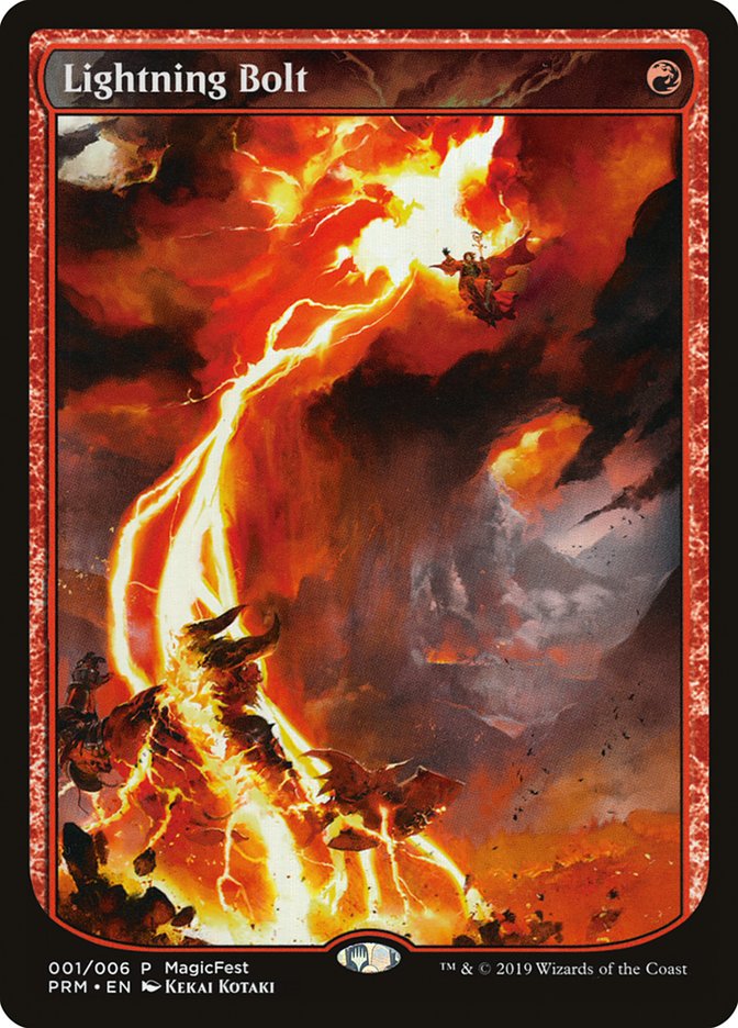 Lightning Bolt (Textless) [MagicFest 2019] | Dumpster Cat Games